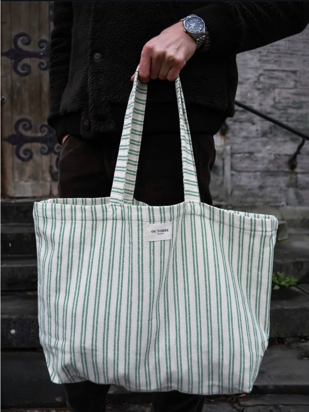 OCTOBRE EDITIONS x SEZANE striped tote bag